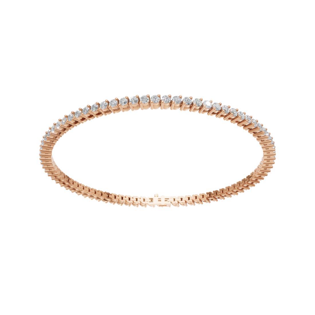 Round Cut Two Prong Setting Diamond Tennis Bracelet