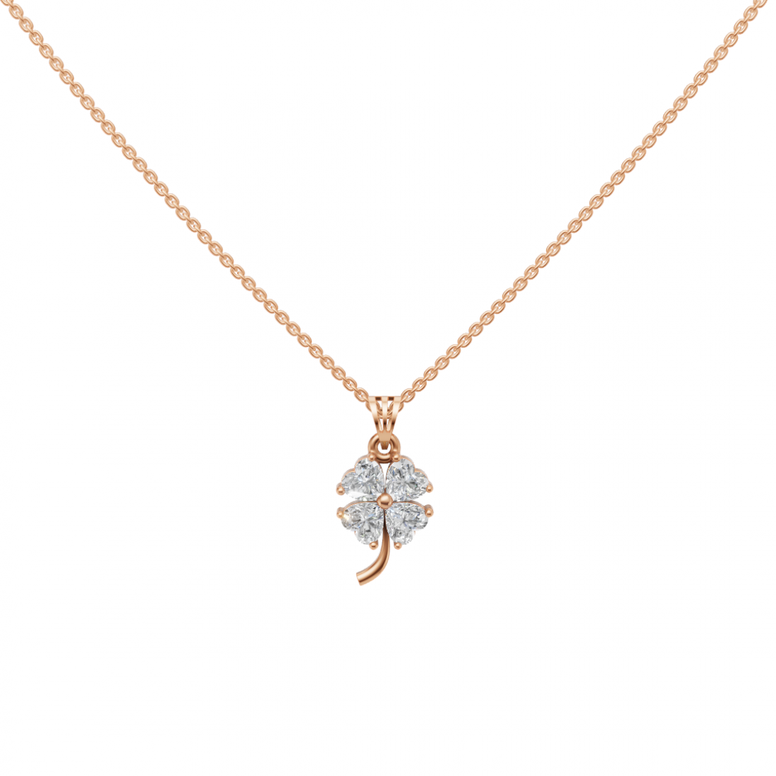 Diamond Cluster Heart Floral Pendant