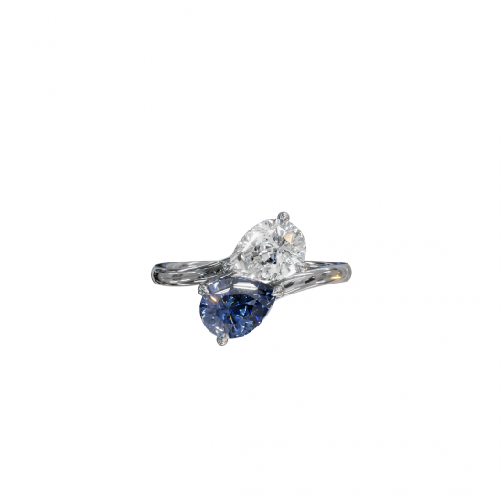 Toi et Moi Timeless Pear Diamond Ring