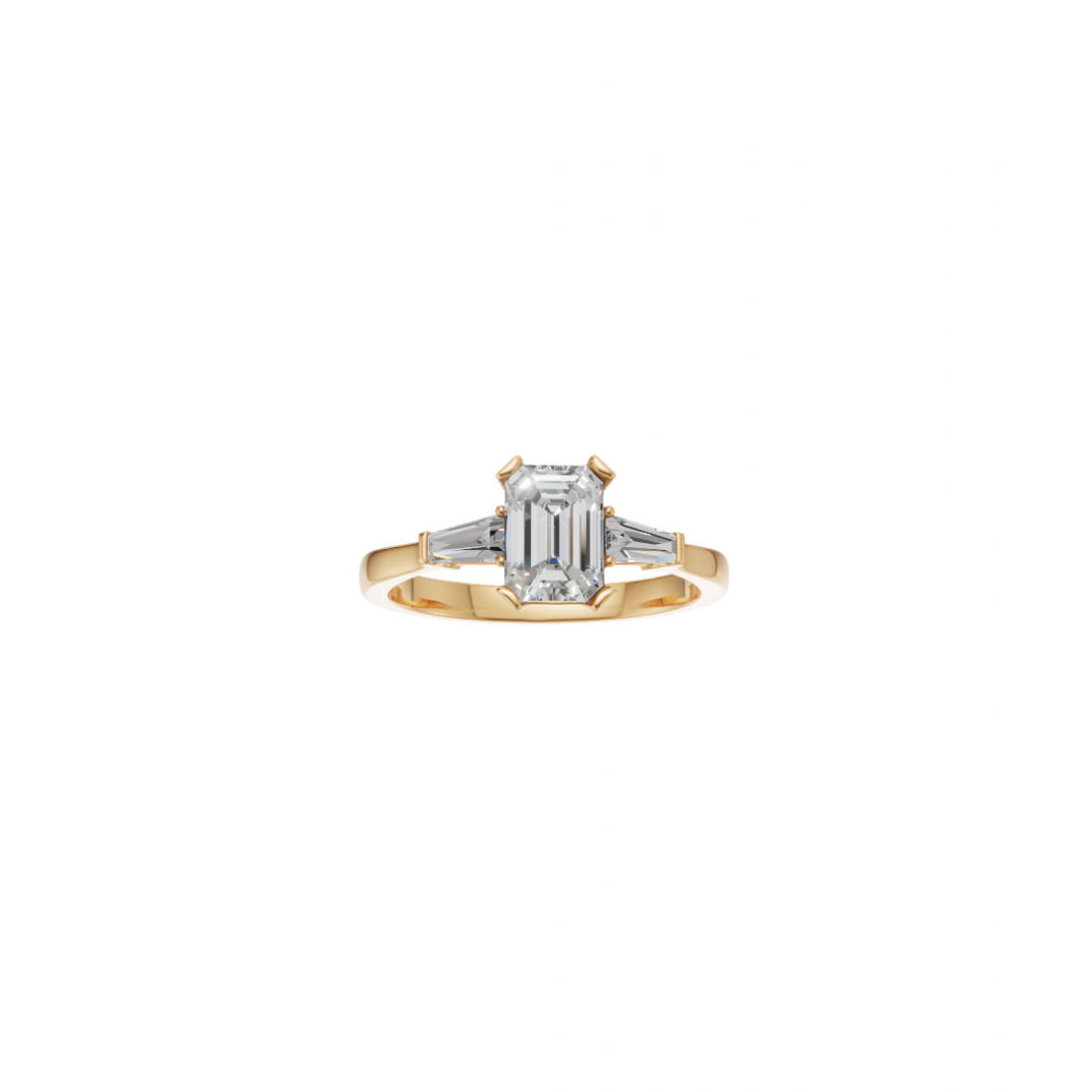 Trilogy Emerald Cut Diamond Ring