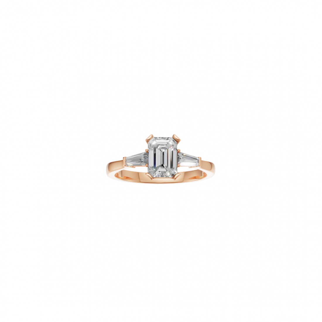 Trilogy Emerald Cut Diamond Ring