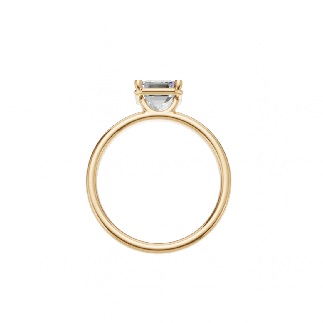 Emerald Cut Solitaire Diamond Ring