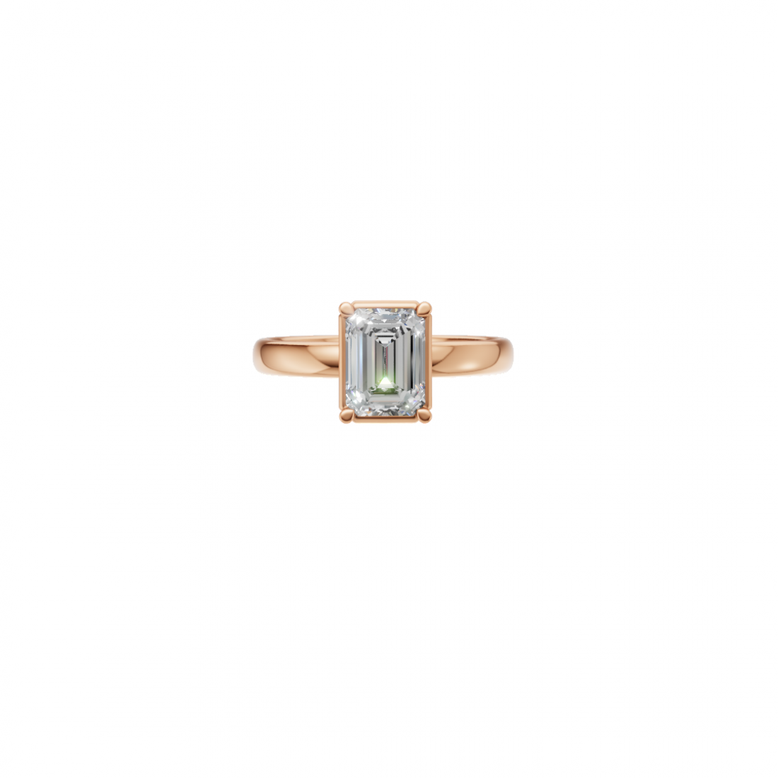 Emerald Cut Solitaire Diamond Ring