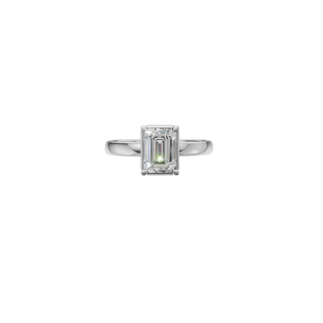 Emerald Cut Solitaire Diamond Ring