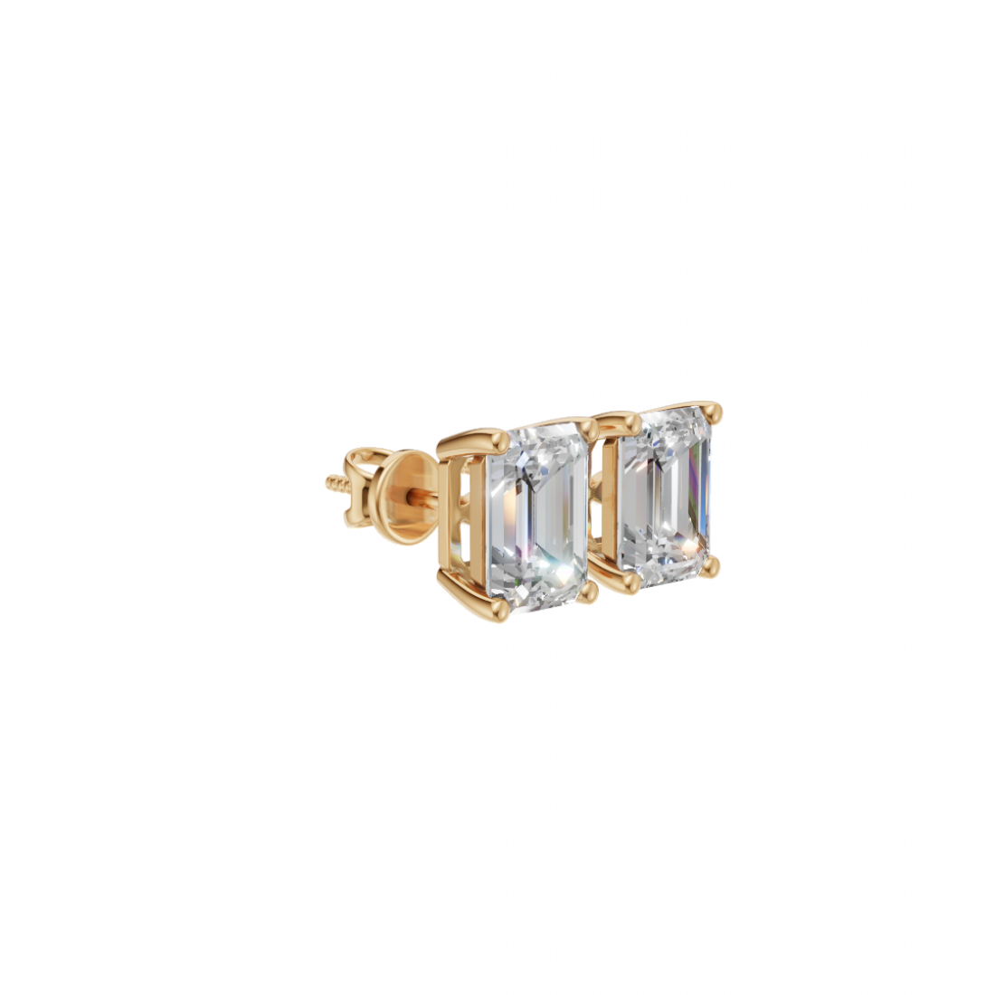 Classic Emerald Cut Diamond Studs