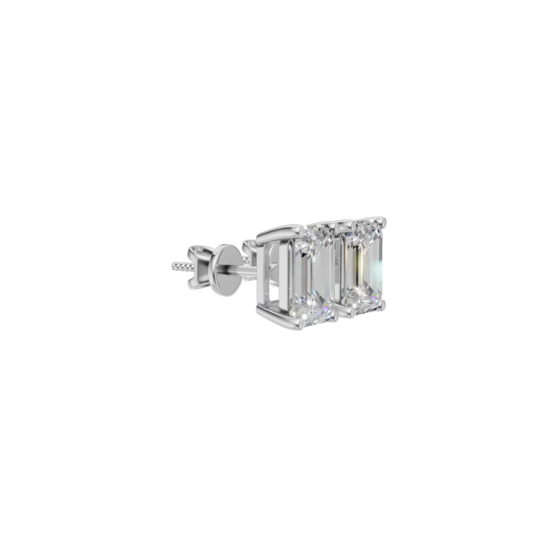 Classic Emerald Cut Diamond Studs
