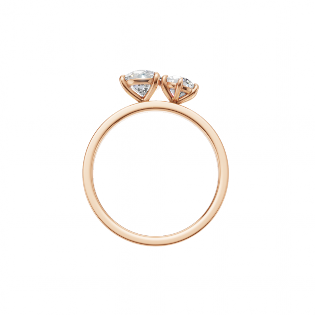 Toi et Moi Pear and Round Diamond Ring
