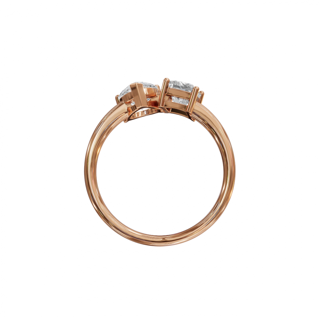 Toi et Moi Pear and Princess Diamond Ring