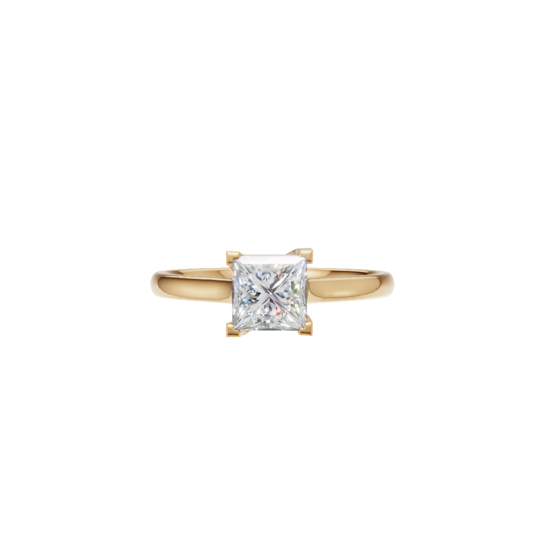 Princess-Cut Diamond Solitaire Ring 