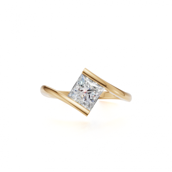 Princess-Cut Diamond Tension Setting Ring