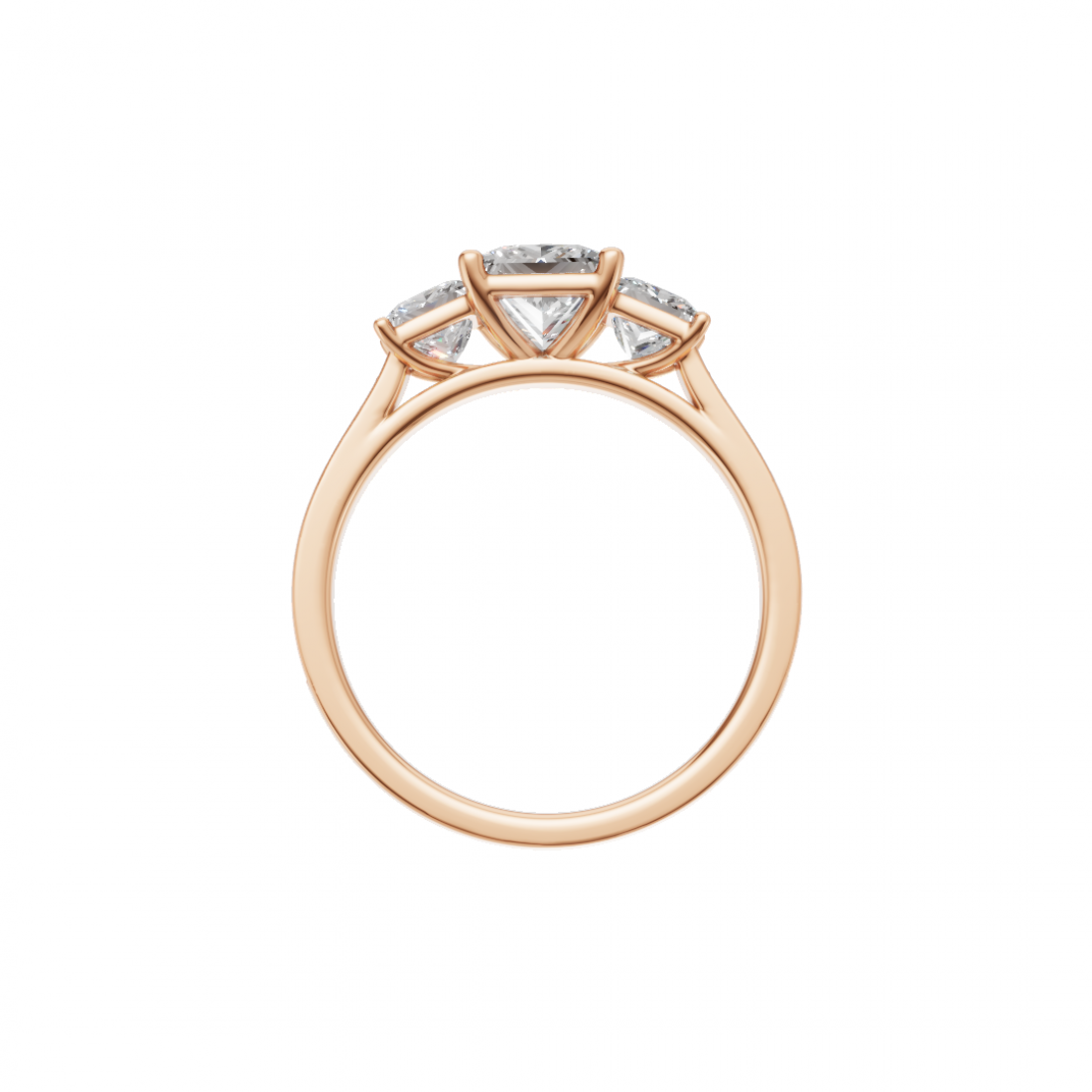 Trilogy Princess-Cut Diamond Pavé Ring 
