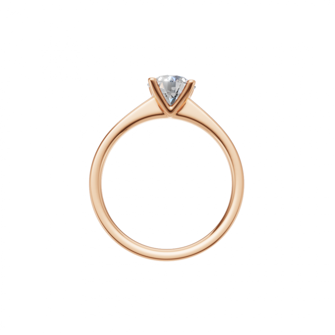 Tapered Round Solitaire Diamond Engagement Ring