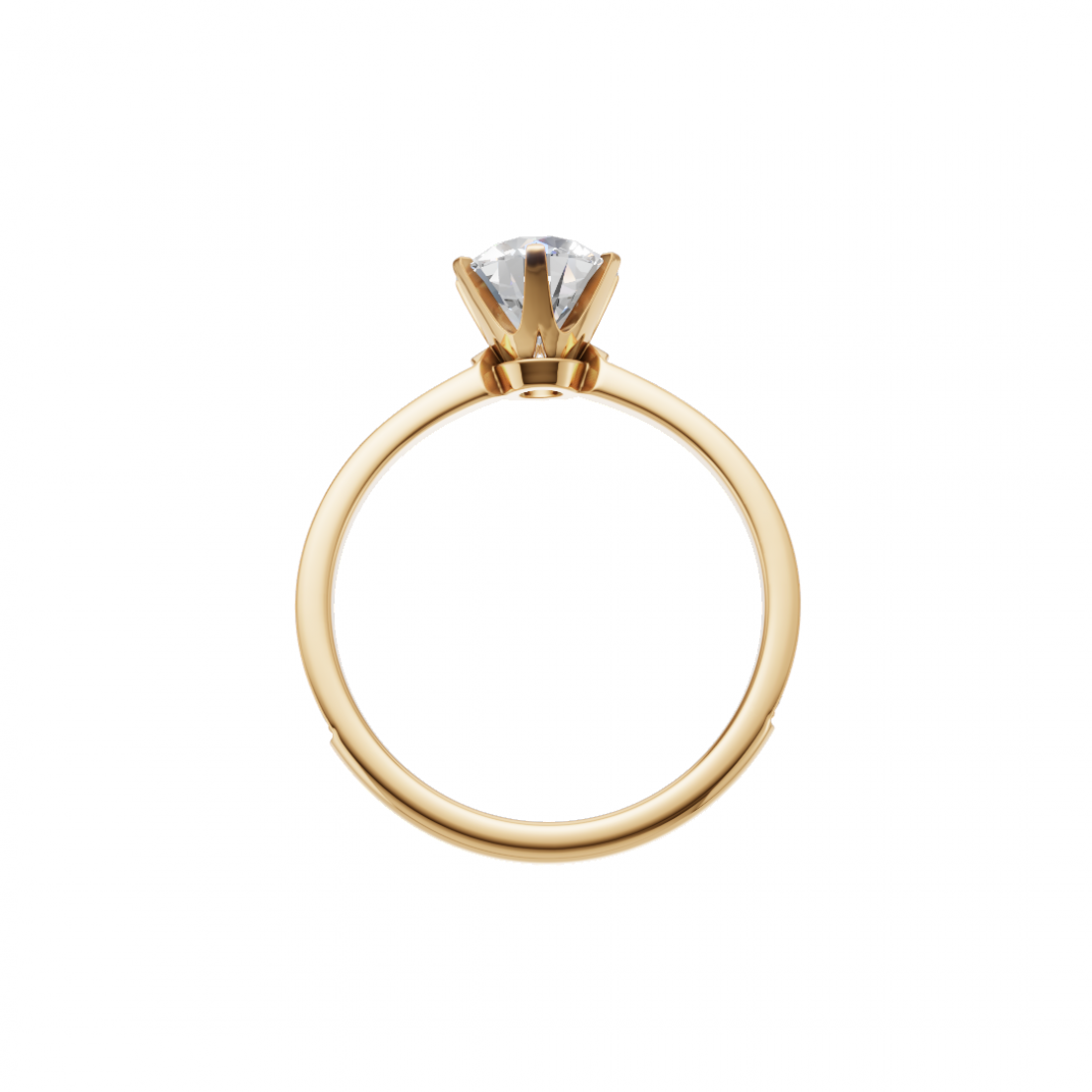 Classic Cut Diamond Ring with Pave Band 