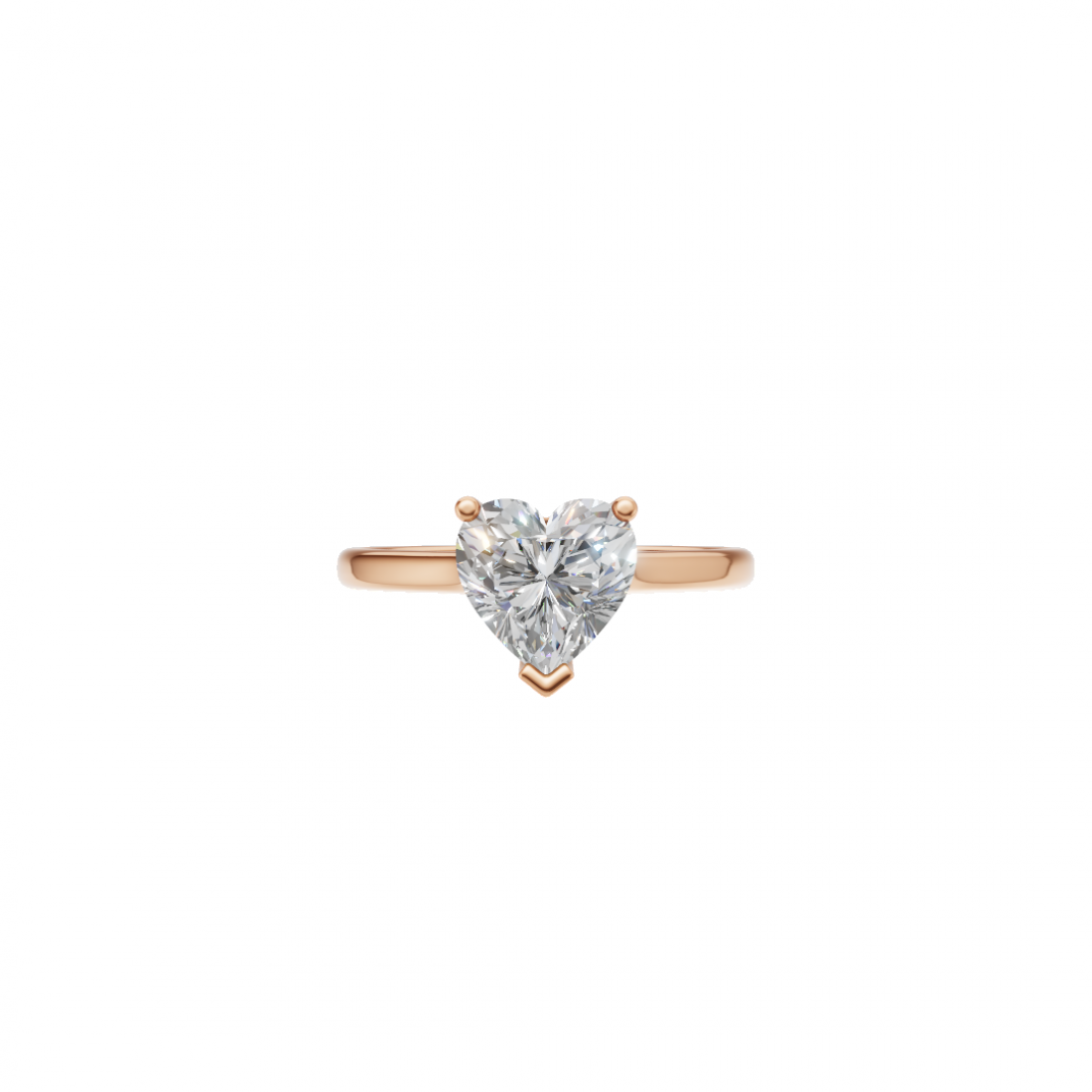 Heart-Shaped Diamond Solitaire Ring in Cathedral Setting 