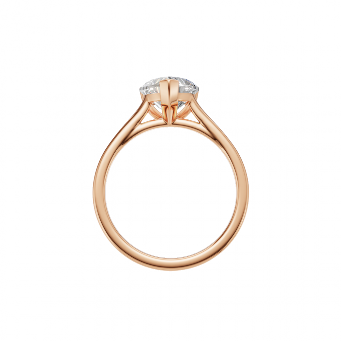 Heart-Shaped Diamond Solitaire Ring in Cathedral Setting 