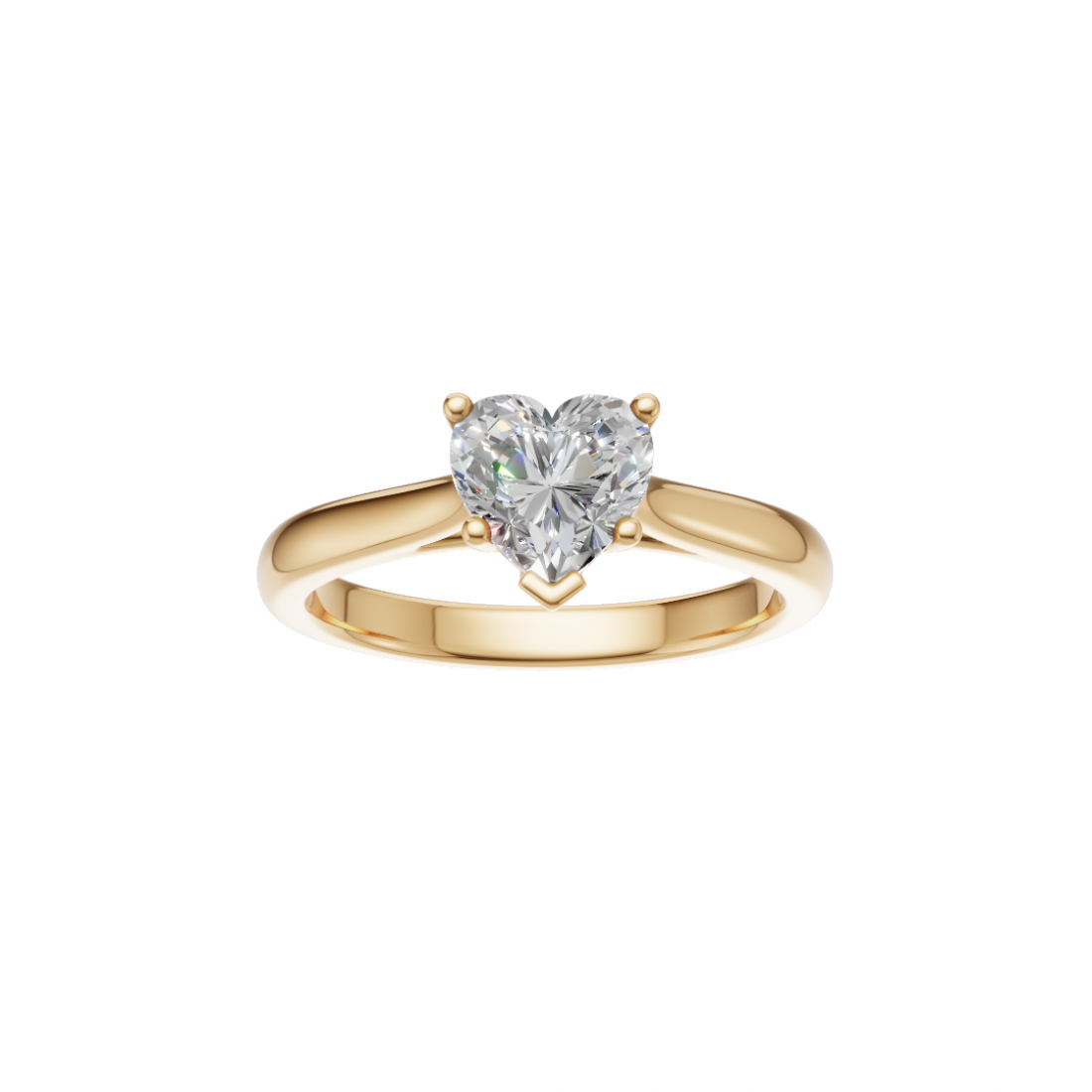Heart-Cut Diamond Solitaire Ring in Basket Setting