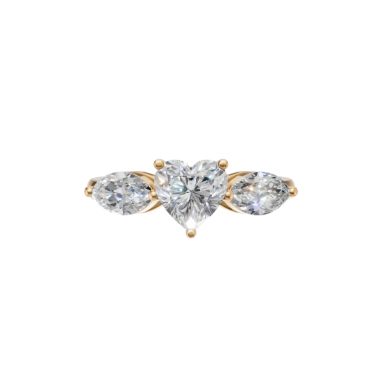 Trilogy Heart and Marquise Diamond Ring 