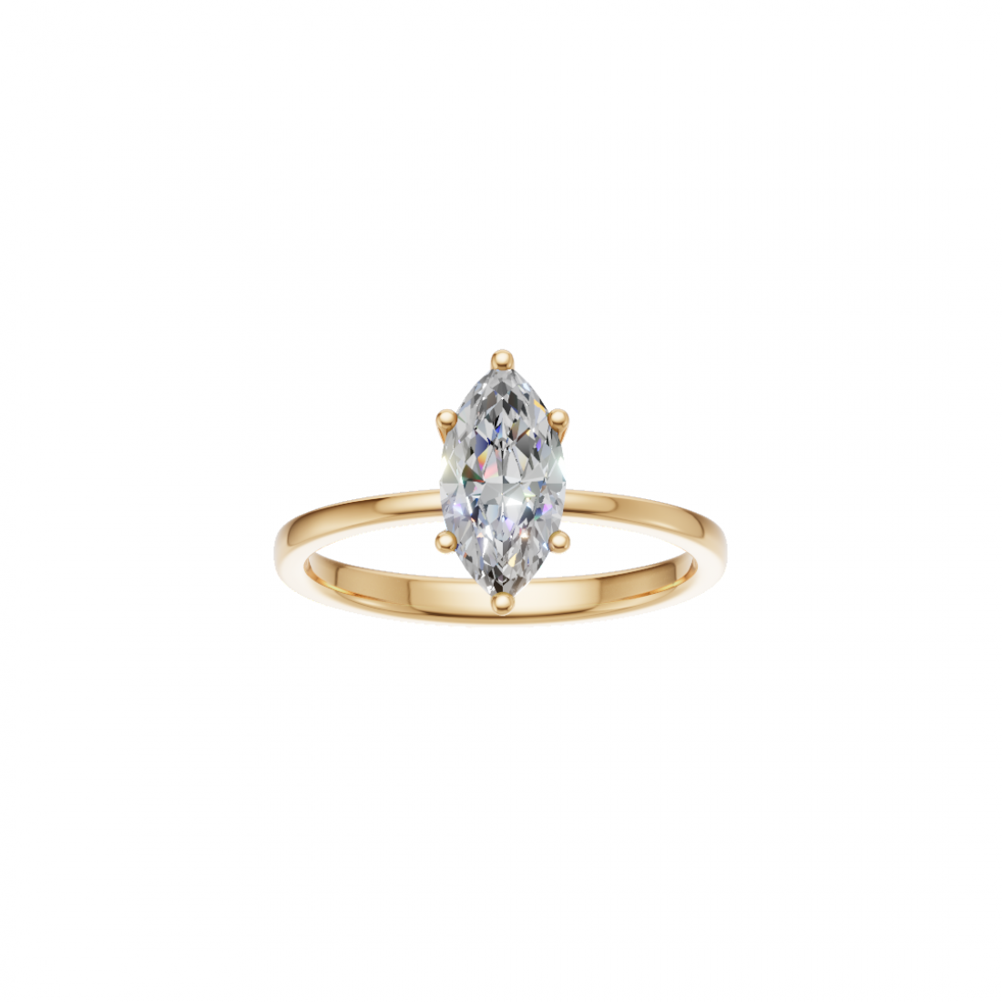 Six Prong Marquise Cut Diamond Ring