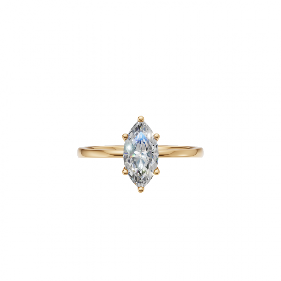 Six Prong Marquise Cut Diamond Ring