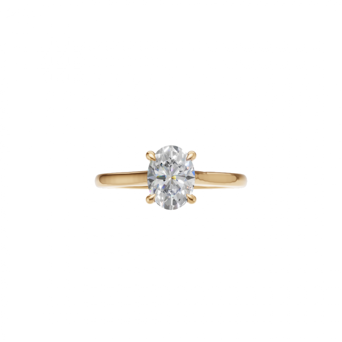 Classic Oval Shape Solitaire Diamond Ring
