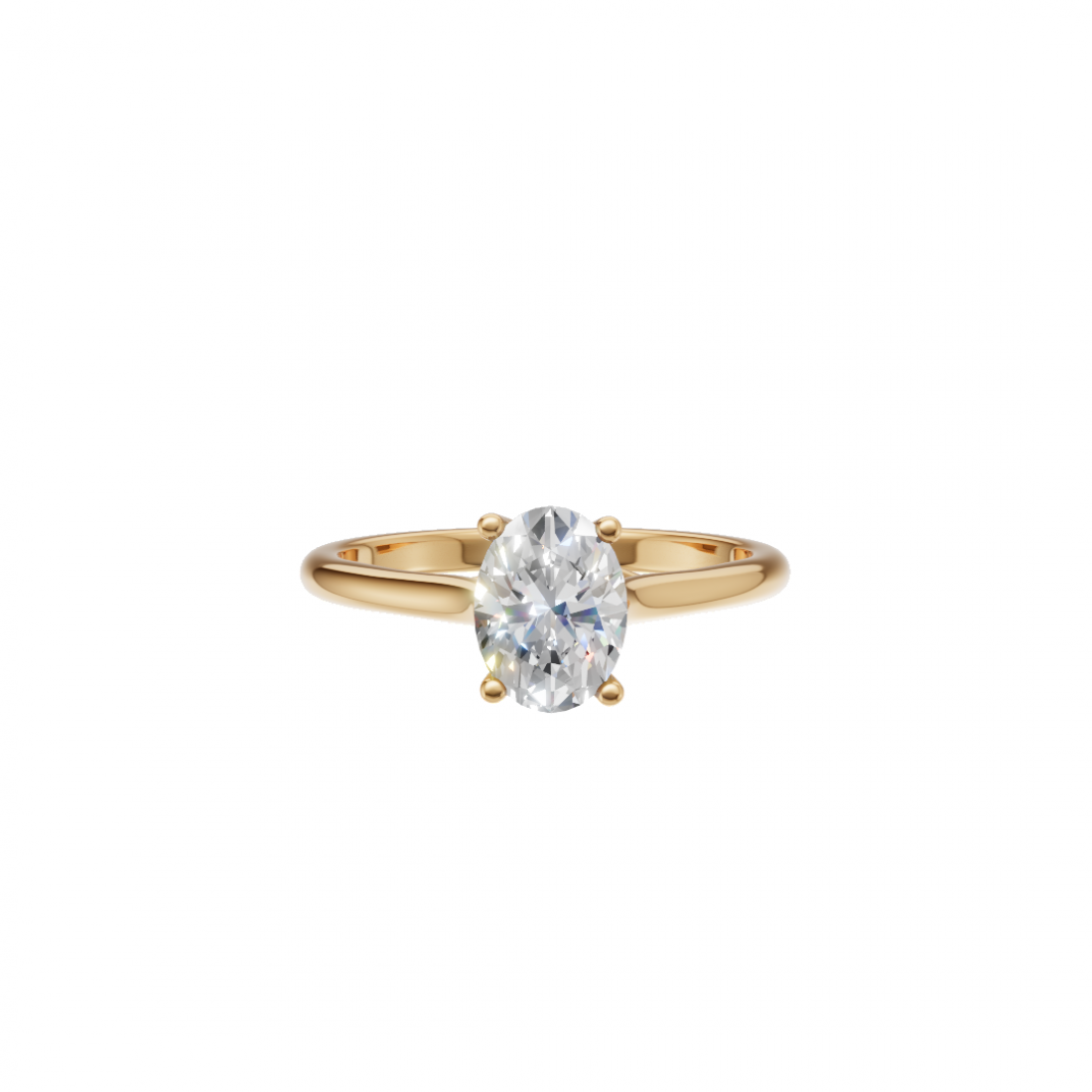 Oval-Cut Diamond Solitaire Ring
