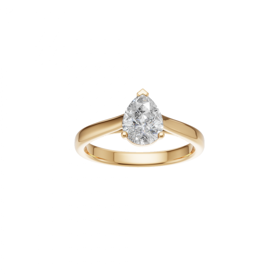 Pear Cut Diamond Ring with Cathedral Setting