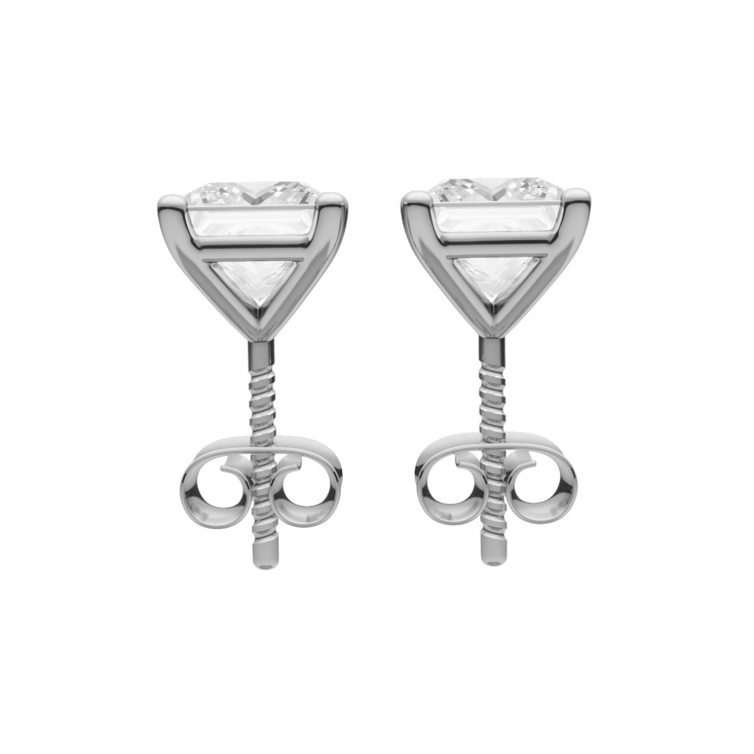 Princess-Cut Diamond Stud Earrings