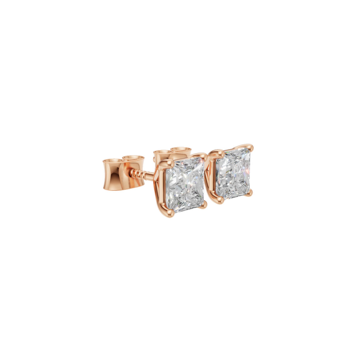 Princess-Cut Diamond Stud Earrings