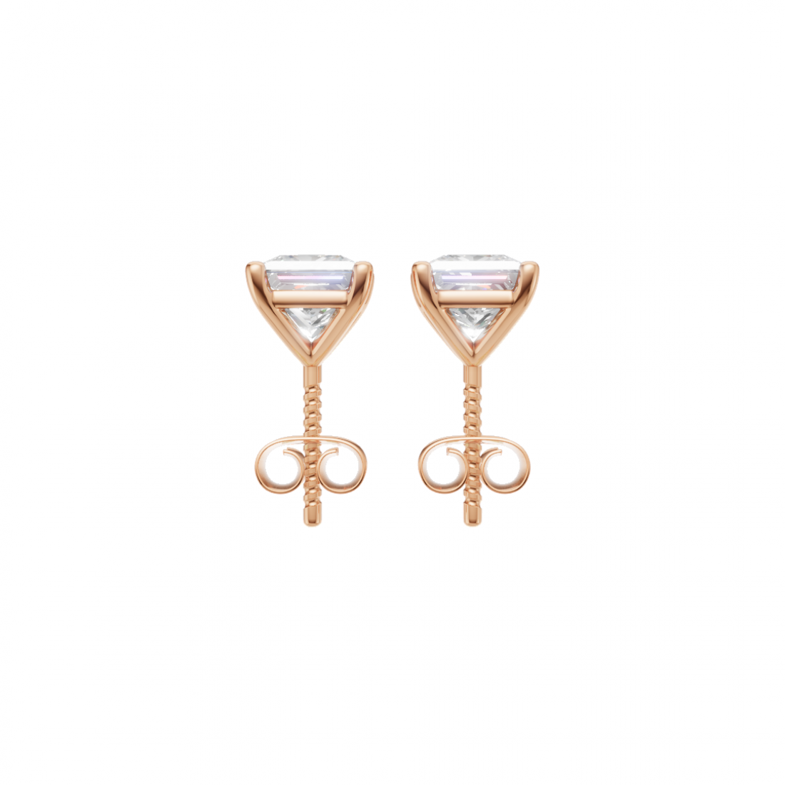 Princess-Cut Diamond Stud Earrings