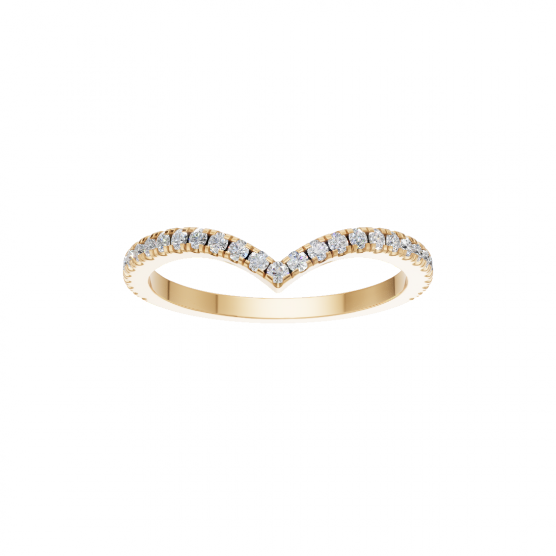 V Shape Round Cut Diamond Ring