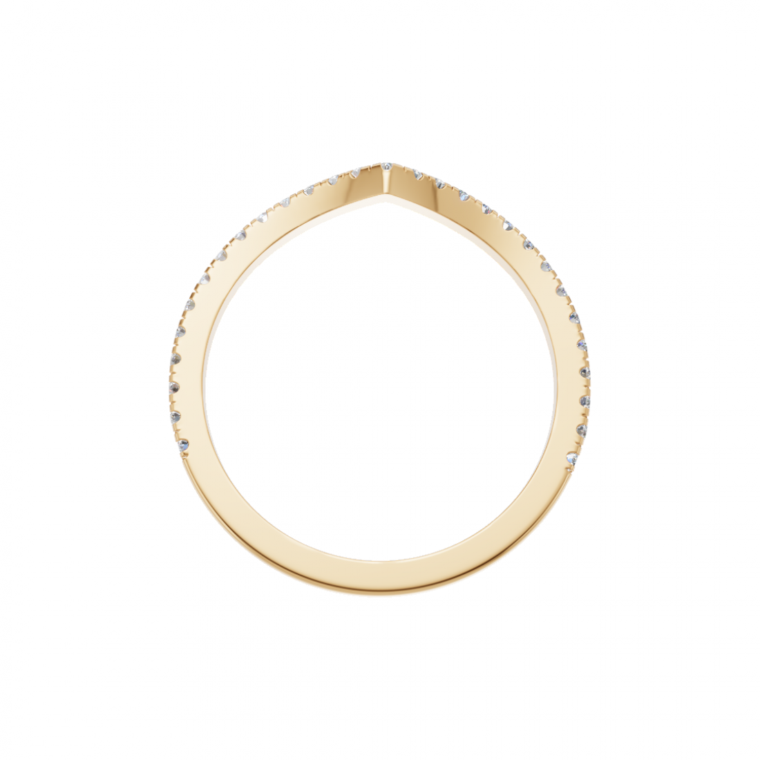 V Shape Round Cut Diamond Ring
