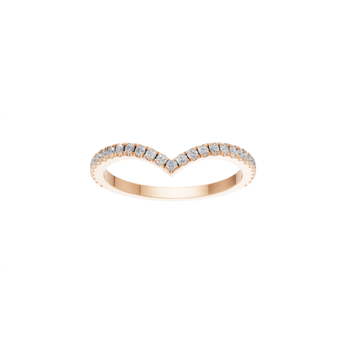 V Shape Round Cut Diamond Ring