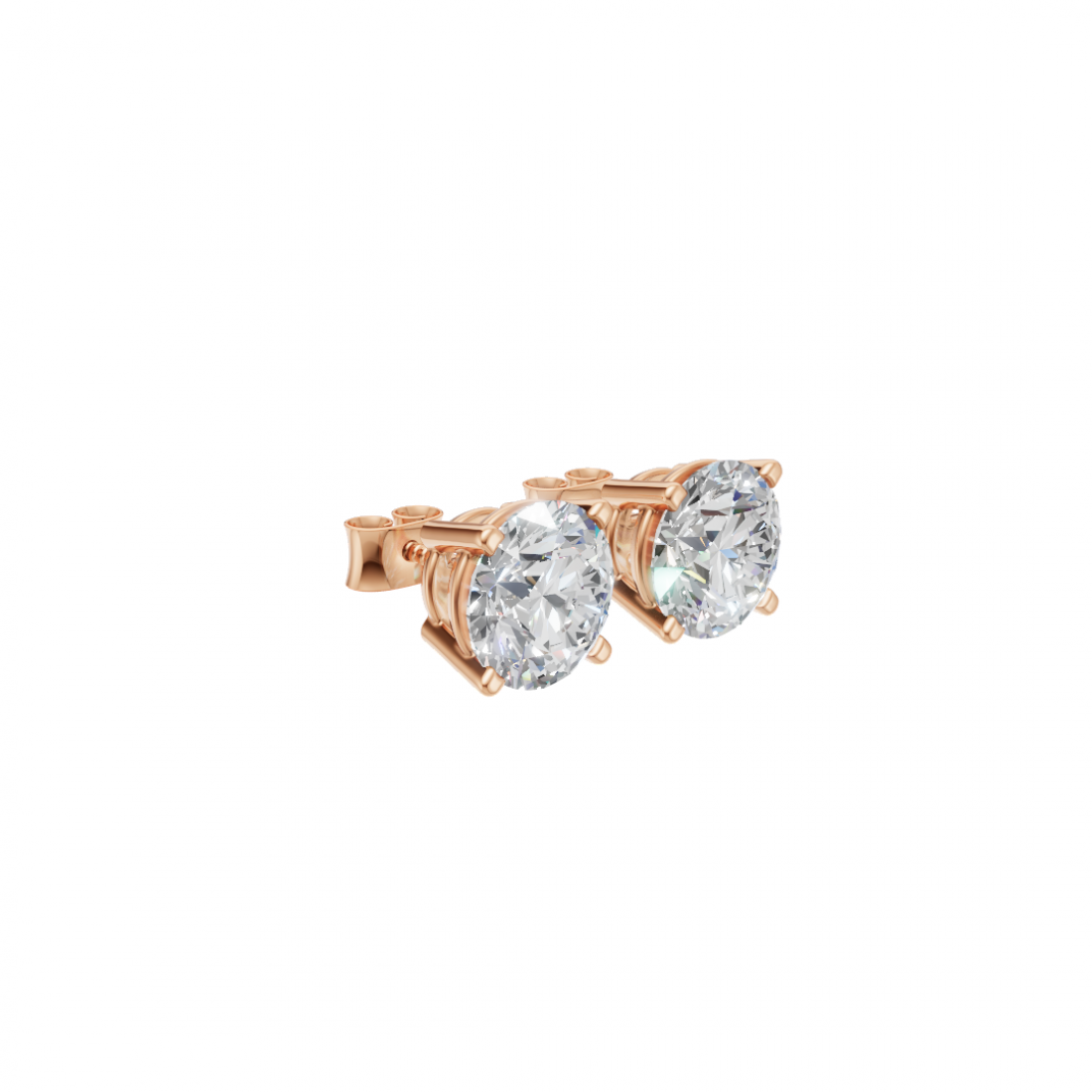 Round Diamond Solitaire Studs