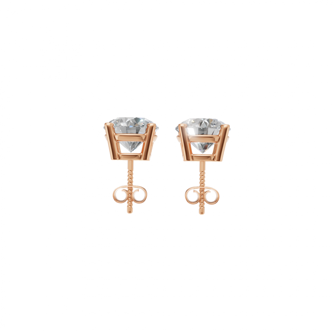 Round Diamond Solitaire Studs