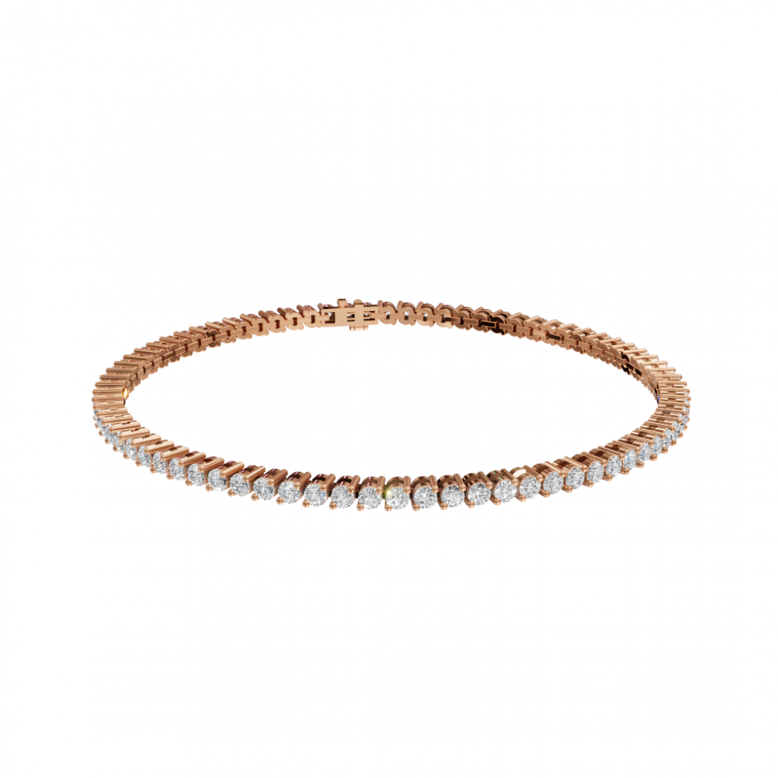 Round Cut Two Prong Setting Diamond Tennis Bracelet