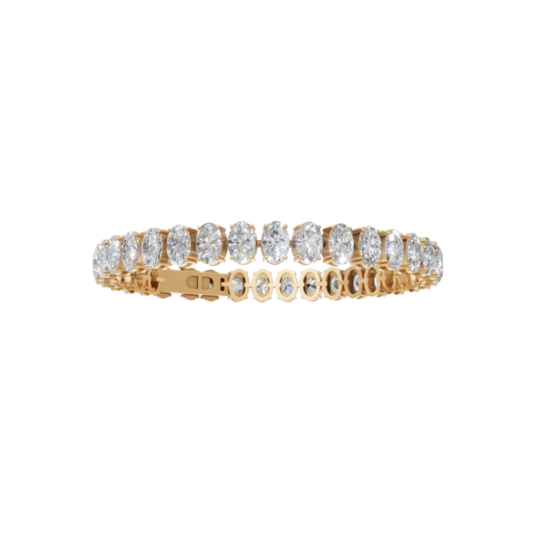 Oval-Cut Diamond Tennis Bracelet