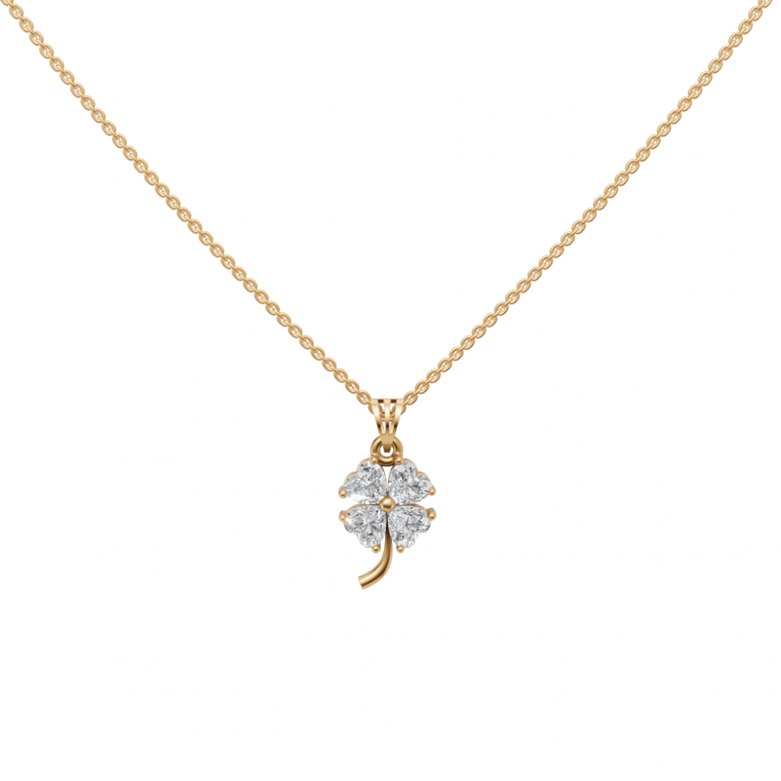 Diamond Cluster Heart Floral Pendant