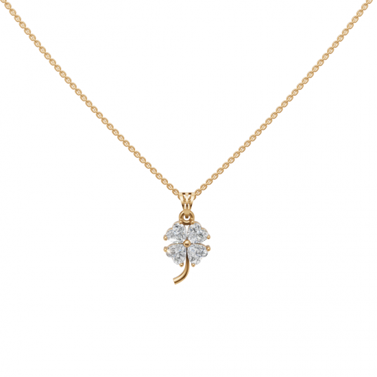 Diamond Cluster Heart Floral Pendant