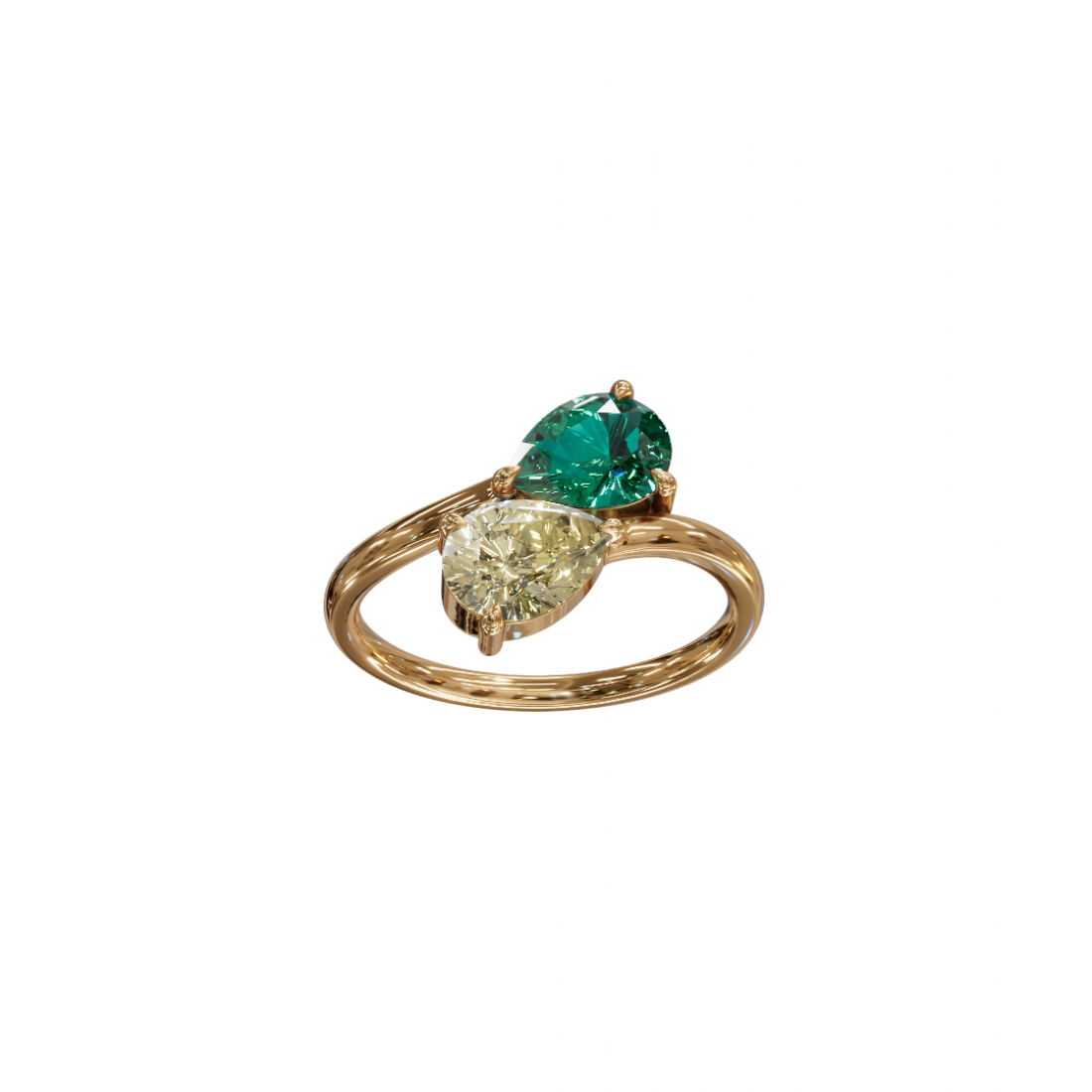 Toi et Moi Timeless Pear Diamond Ring