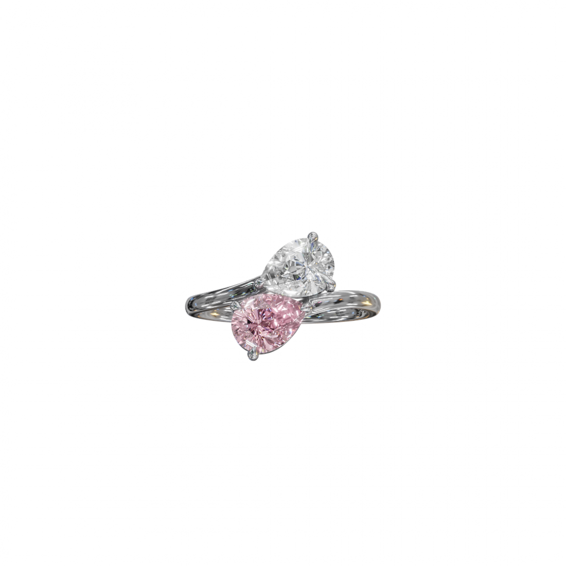 Toi et Moi Timeless Pear Diamond Ring