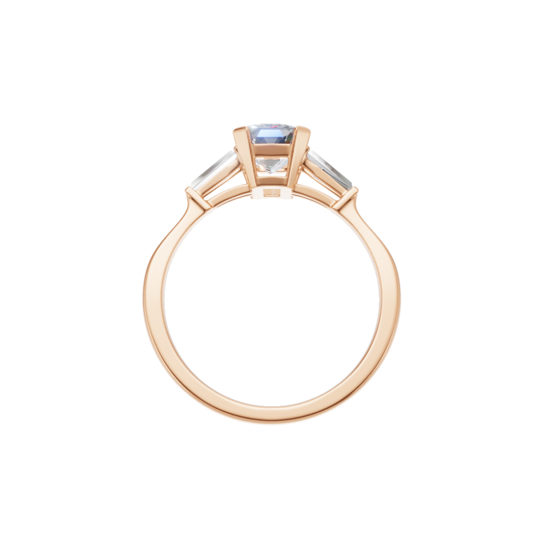 Trilogy Emerald Cut Diamond Ring