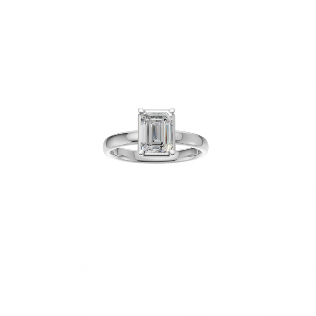 Emerald Cut Solitaire Diamond Ring