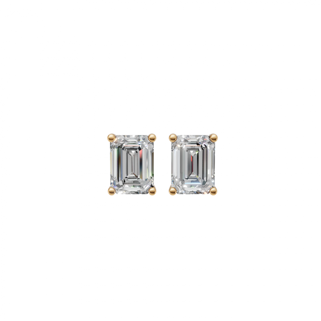 Classic Emerald Cut Diamond Studs