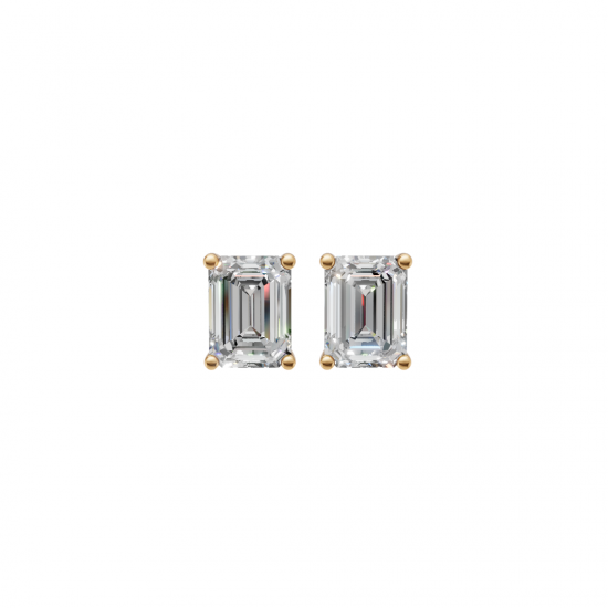 Classic Emerald Cut Diamond Studs