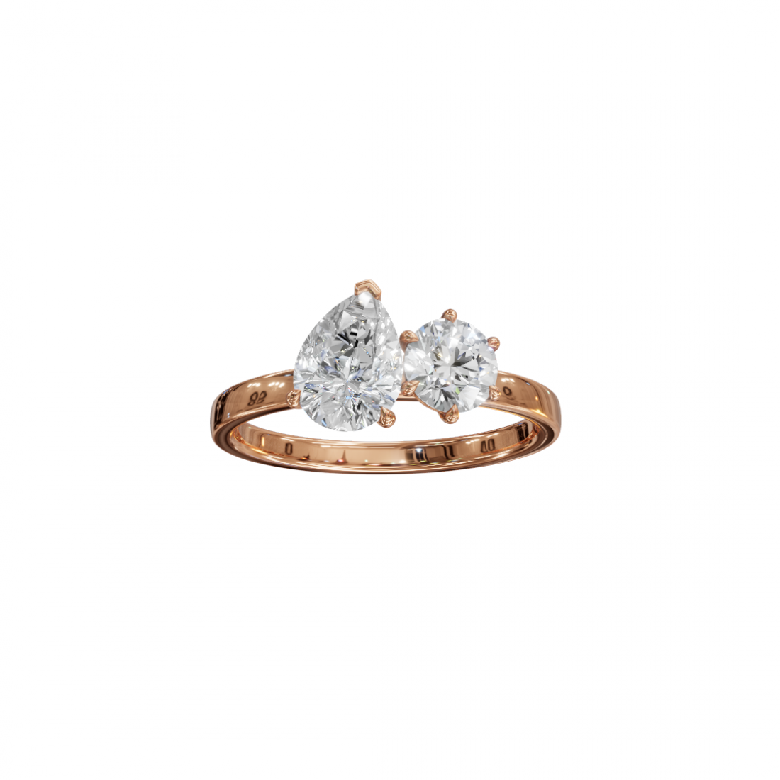 Toi Et Moi Pear and Round Diamond Ring