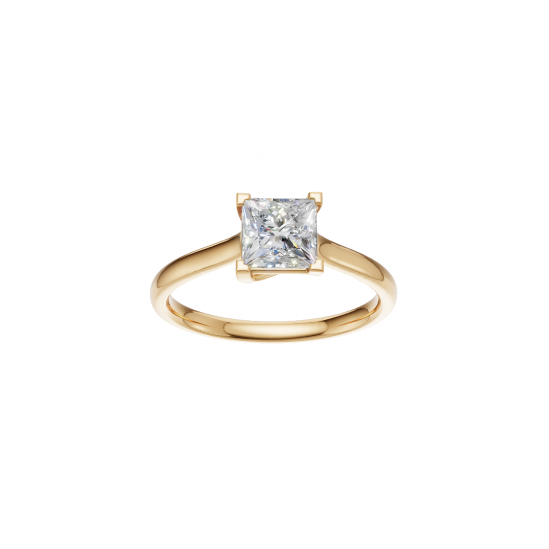 Princess-Cut Diamond Solitaire Ring 