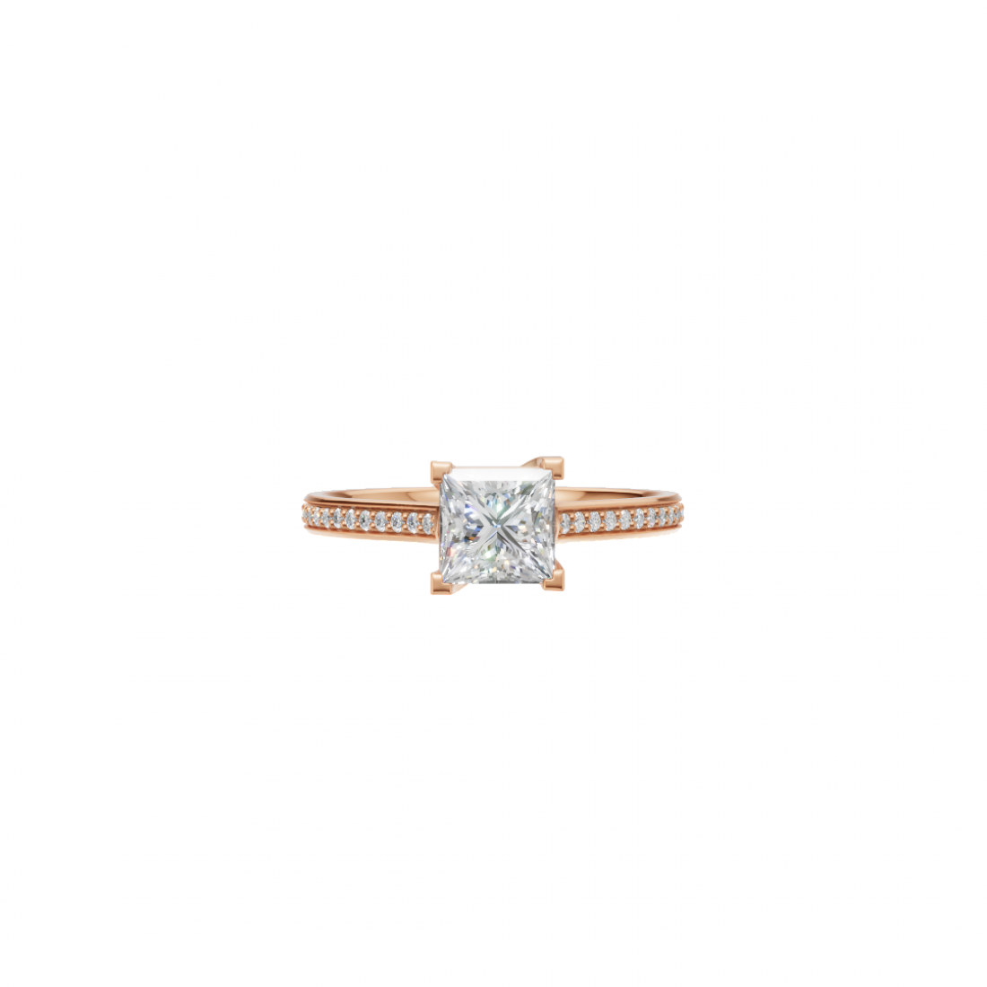Princess-Cut Diamond Pavé Ring