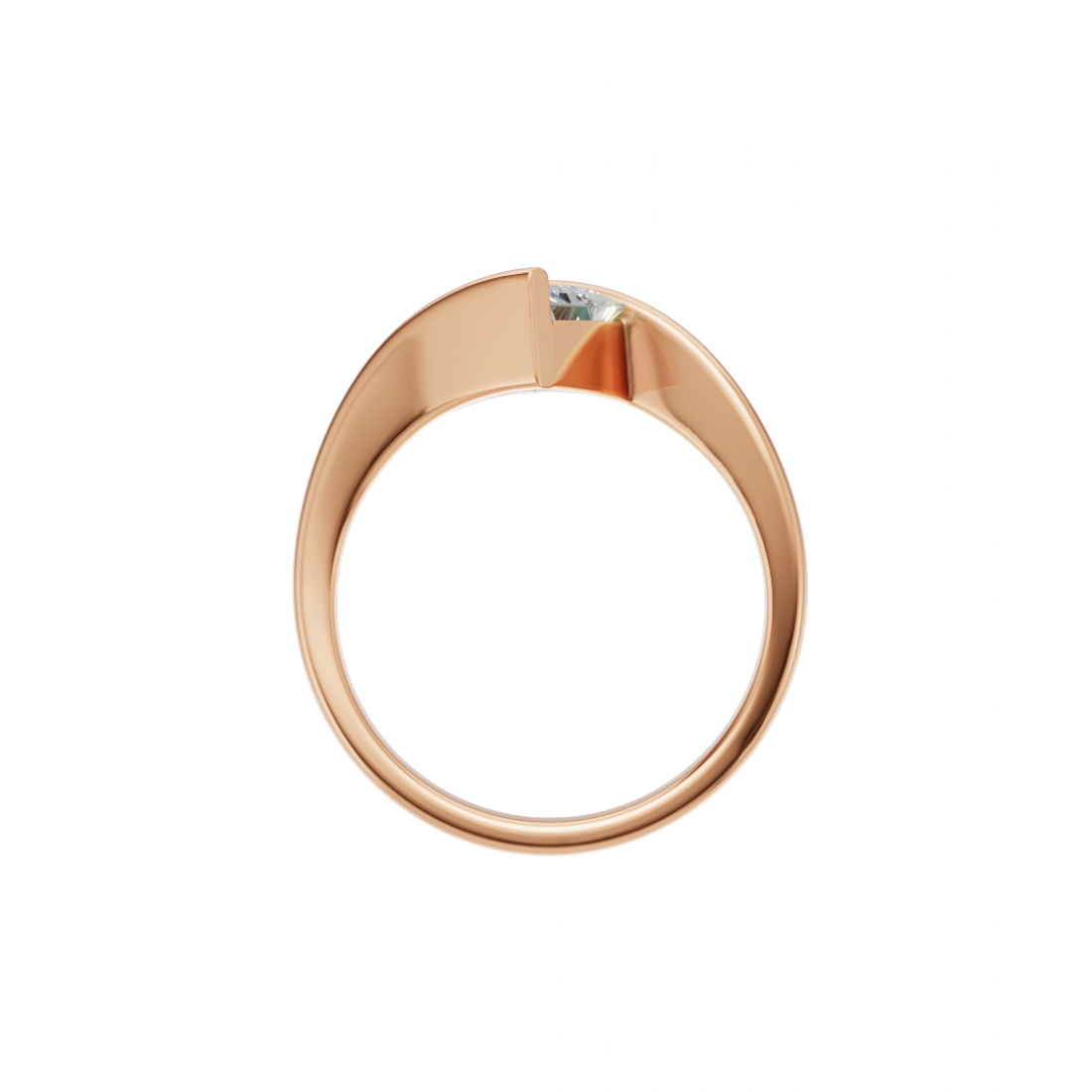 Princess Cut Diamond Tension Setting Ring