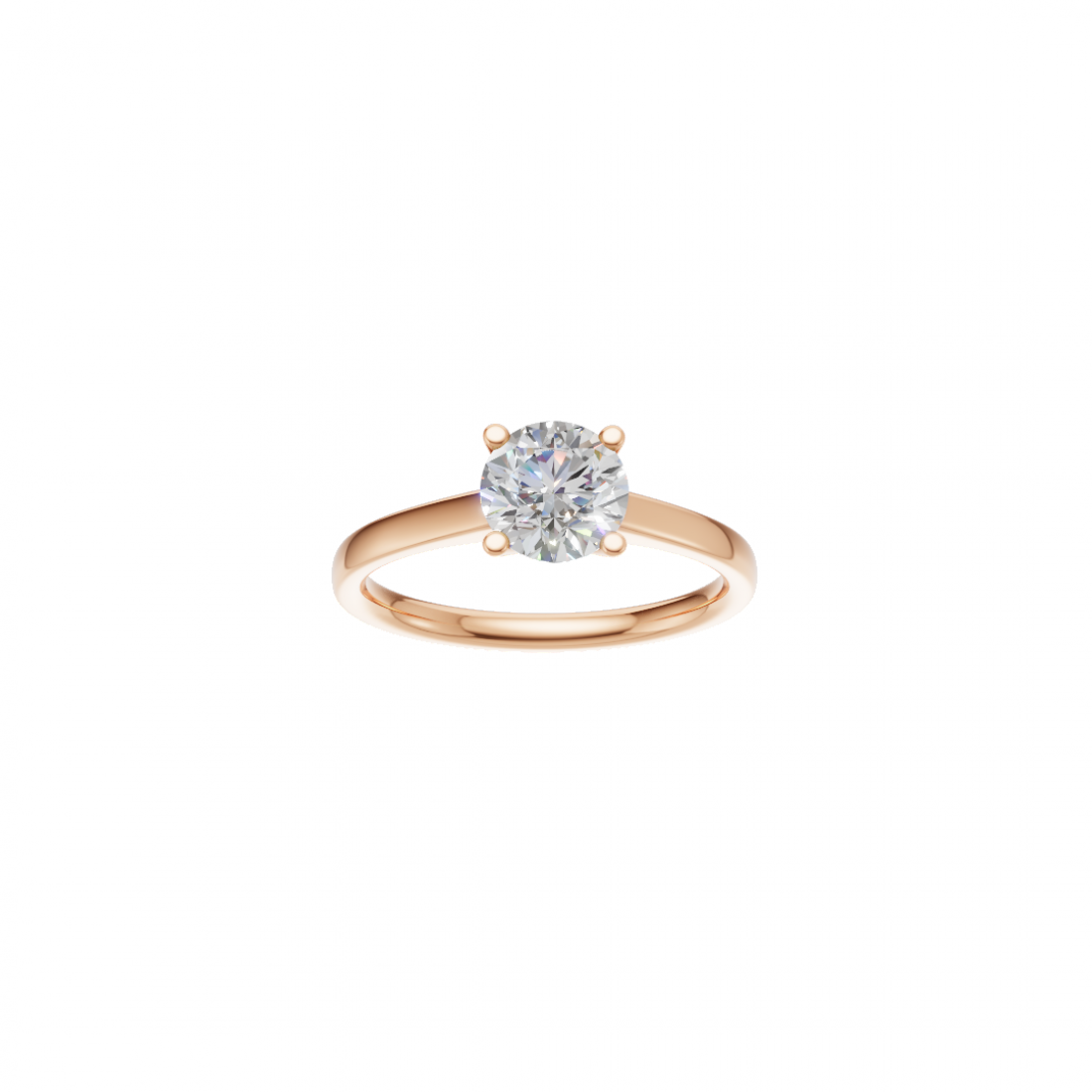 Tapered Round Solitaire Diamond Engagement Ring