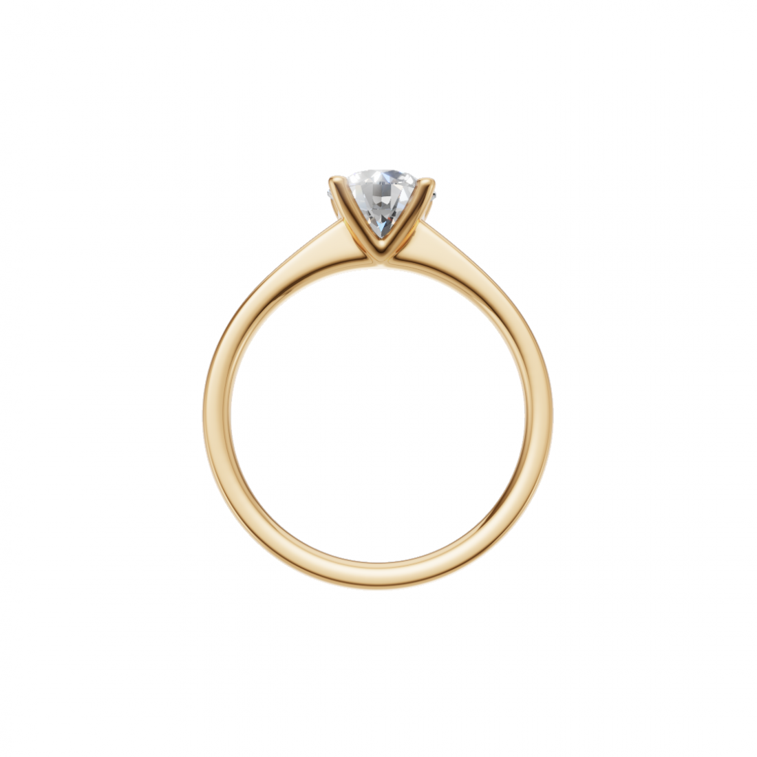 Tapered Round Diamond Solitaire Engagement Ring